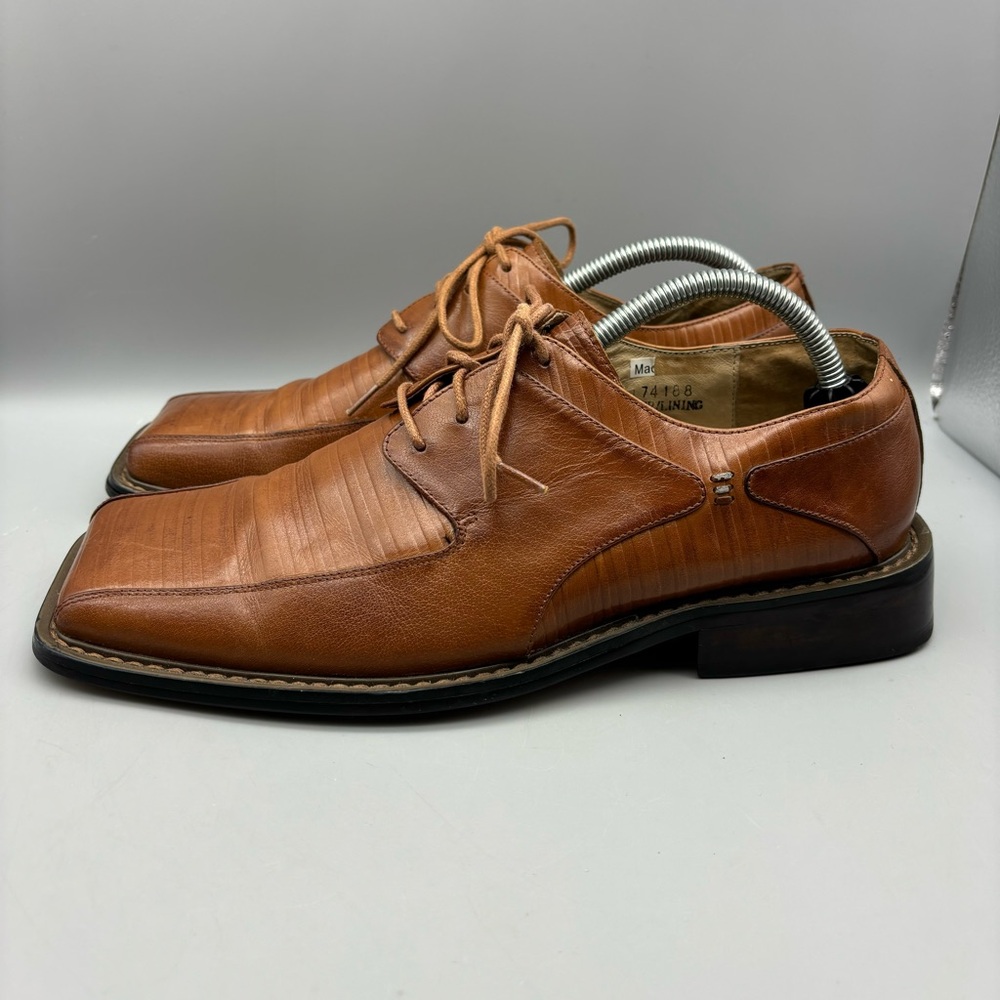 Giovanni‎ Oxfords Men’s Size 9 Brown Leather Square Toe Lace Up